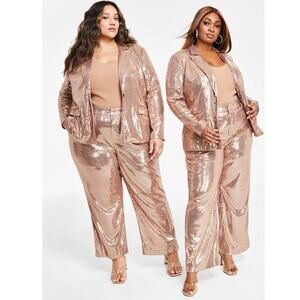 NINA PARKER Trendy Plus Size Sequined Wide-Leg Pants